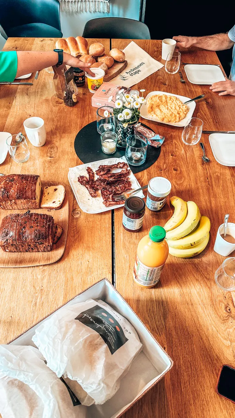 Breakfast served at the holiday home