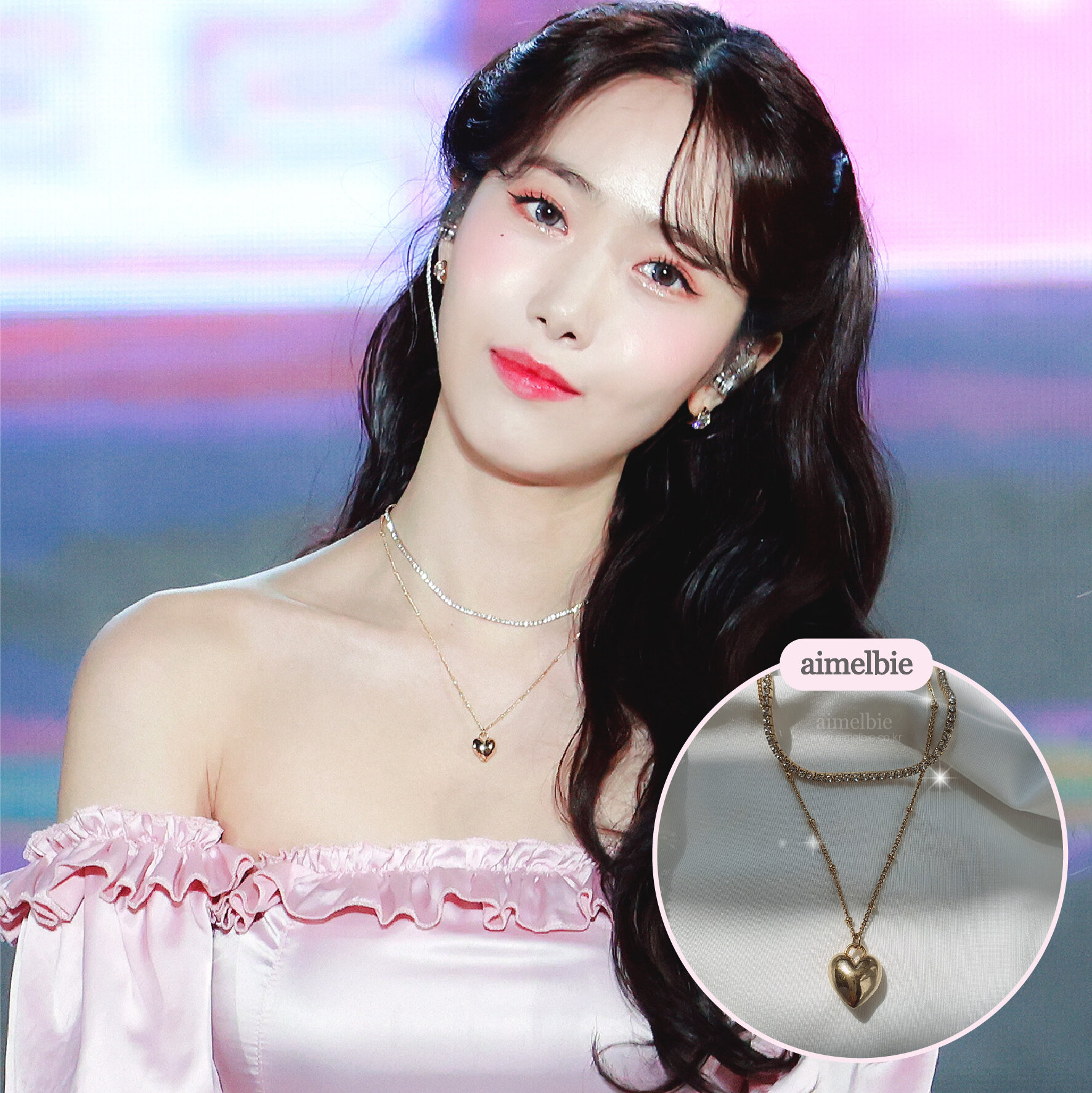 Heart Locket Layered Pearl Choker Necklace - Gold ver. (Billlie Sheon –  aimelbie