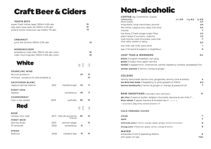 The Crave Cafe Menus