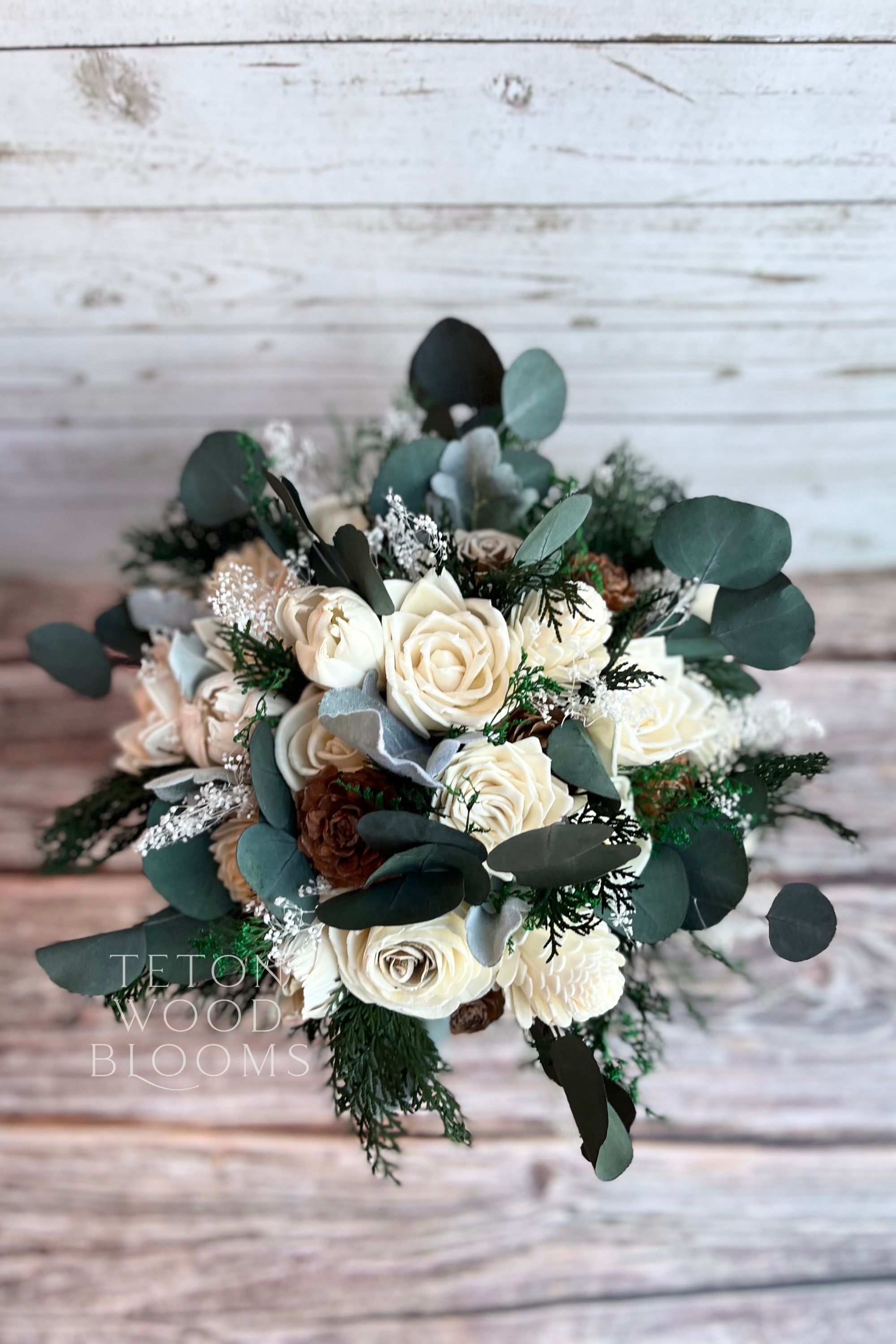 Rustic Blush and Baby's Breath Bouquet – Teton Wood Blooms