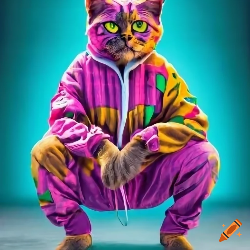 AI Fashion: Cats in 80s Track Suits – Rhonda World