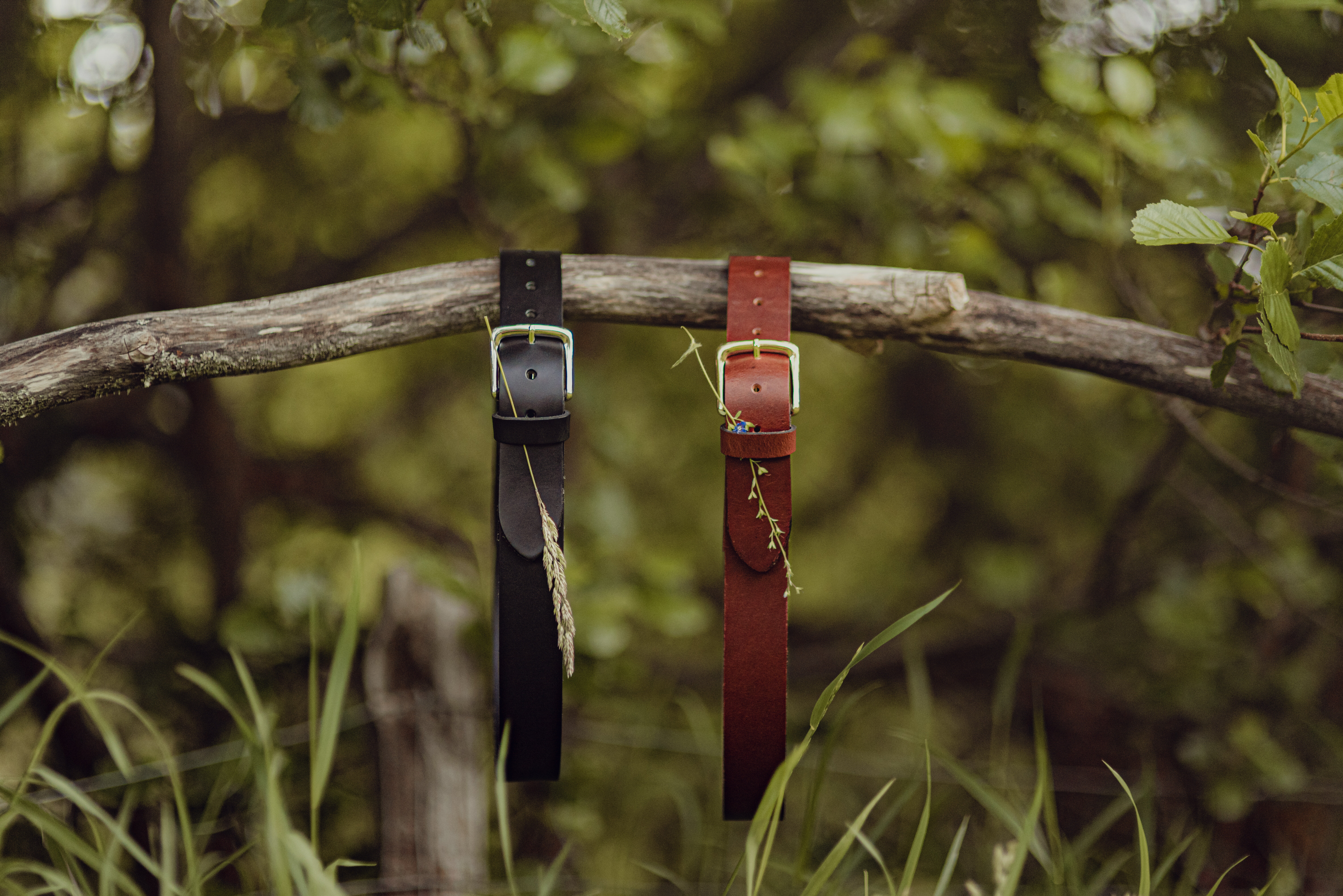 Black Chocolate Bar Belt in Vegetable Leather