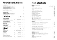 The Crave Cafe Menus