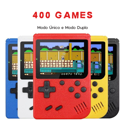 Mini videogame portátil 400 jogos integrados