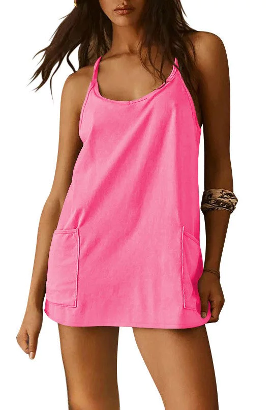 Free People Hot Shot Dress Dupe Pink(shorts & dress set) logo
