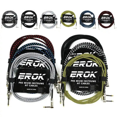 EROK 1.5M/3M/6M/10M Jack Jack Anti-Noise Guitar Audio Cable