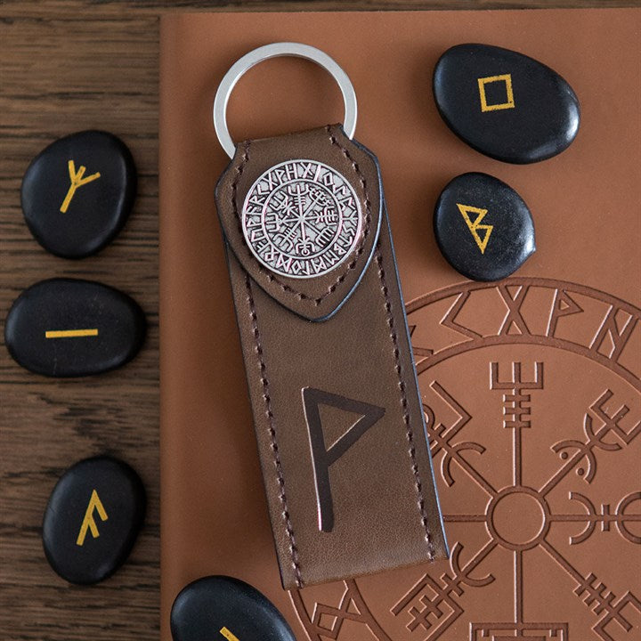 Joy Viking Rune Faux Leather Keyring logo